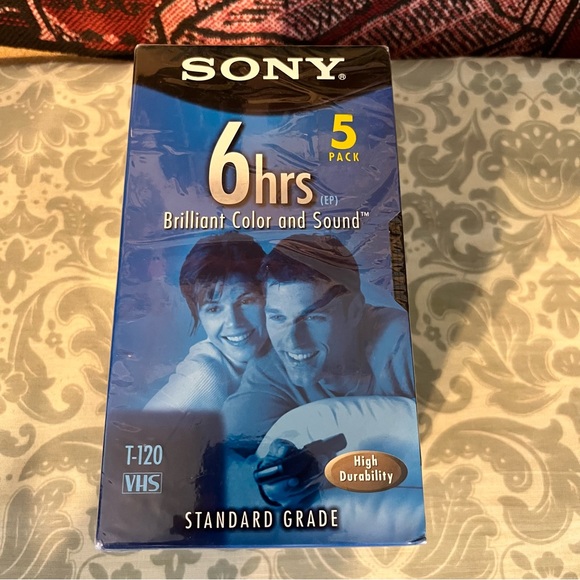 NEW 6 Pack Sony T-120 Standard Grade 6 Hour VHS Tapes - Picture 1 of 4